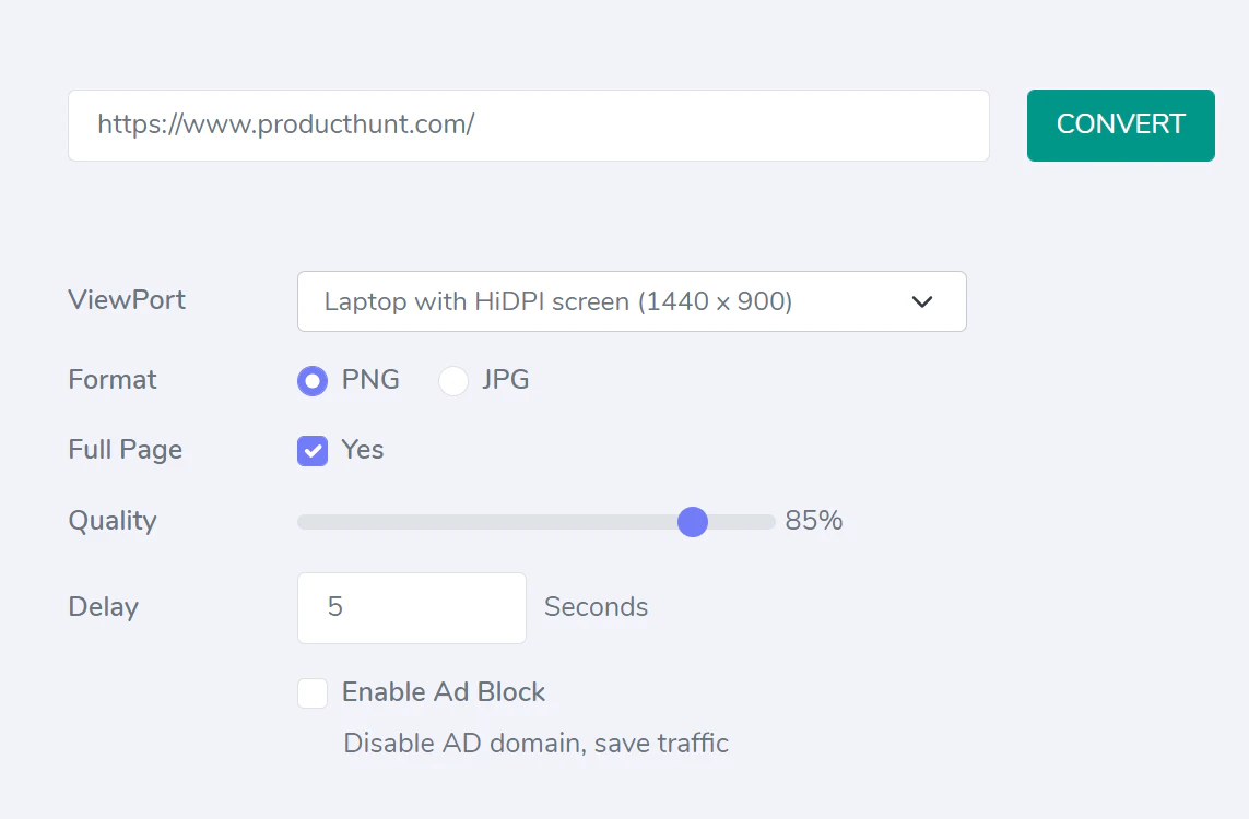 Website PDF/Screenshot Generator