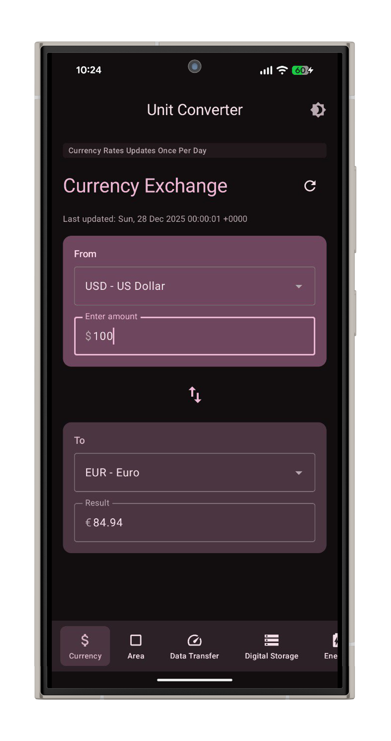 Unit & Currency Converter - Main product screenshot demonstrating key features and user interface