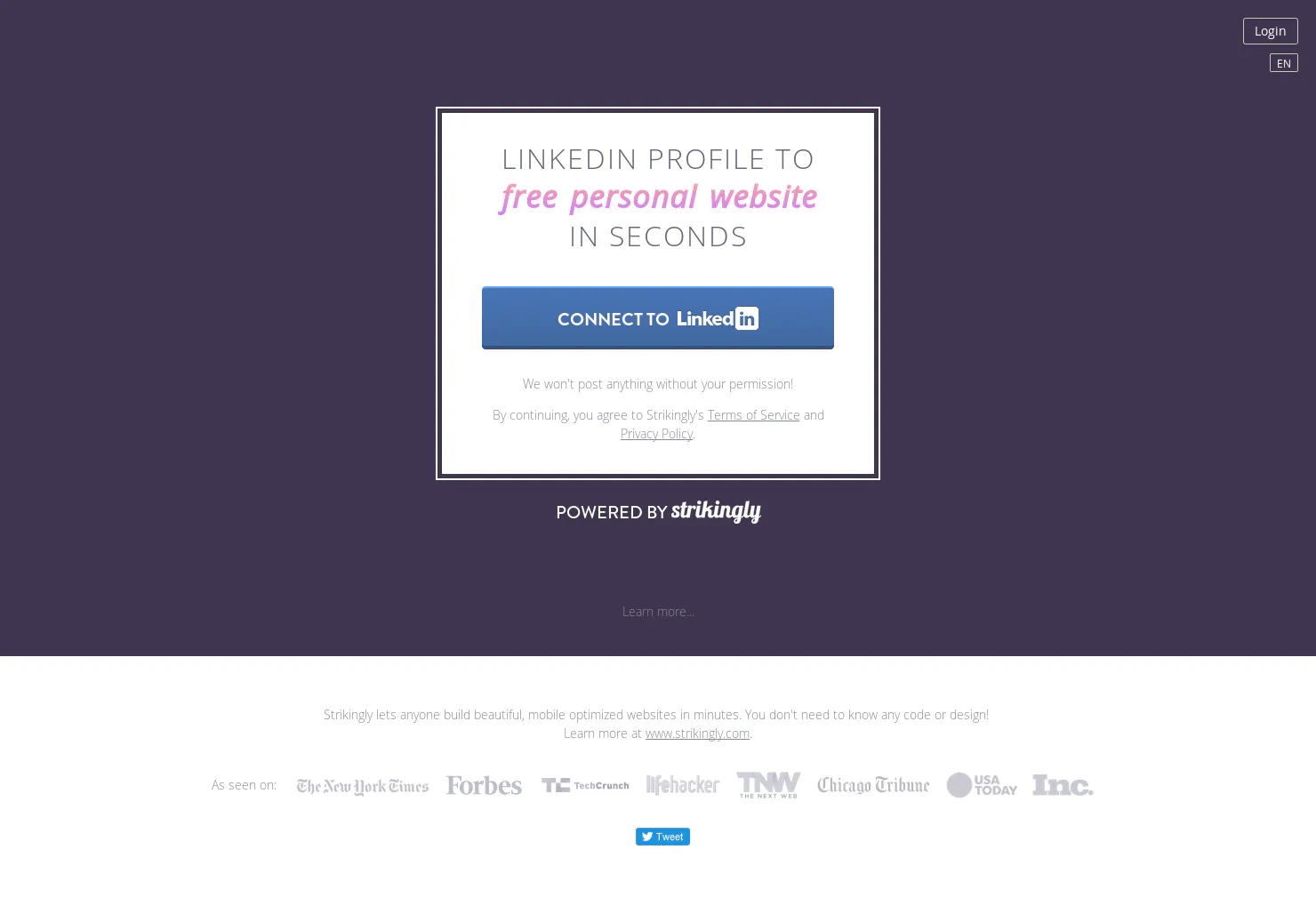 LinkedIn One Click Site