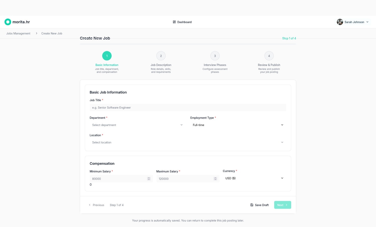 Morita HR - Main product screenshot demonstrating key features and user interface