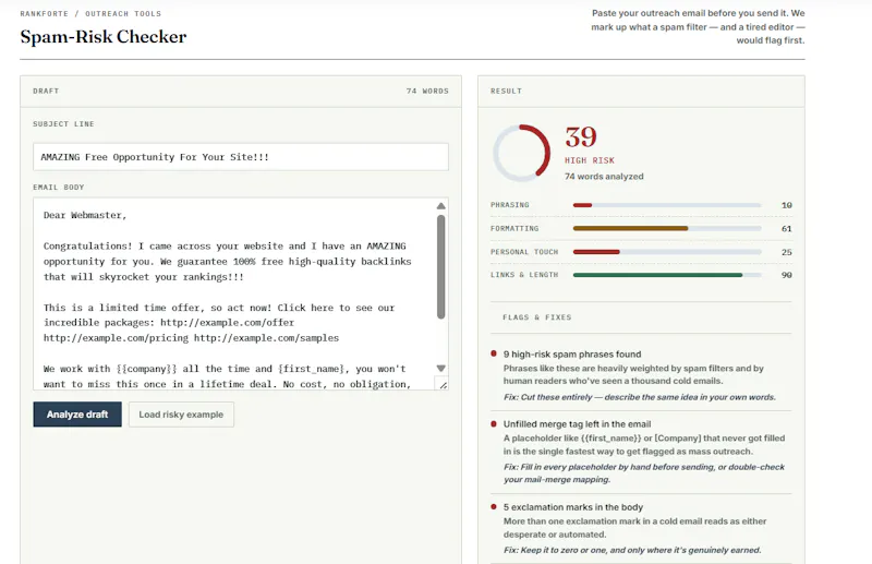 Spam Risk Checker screenshot 1
