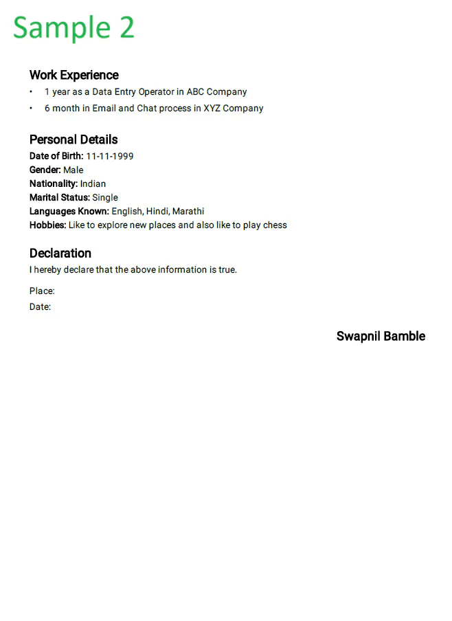 oghunt | Simple CV Resume Builder