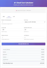 Cloud Cost Calculator gallery image
