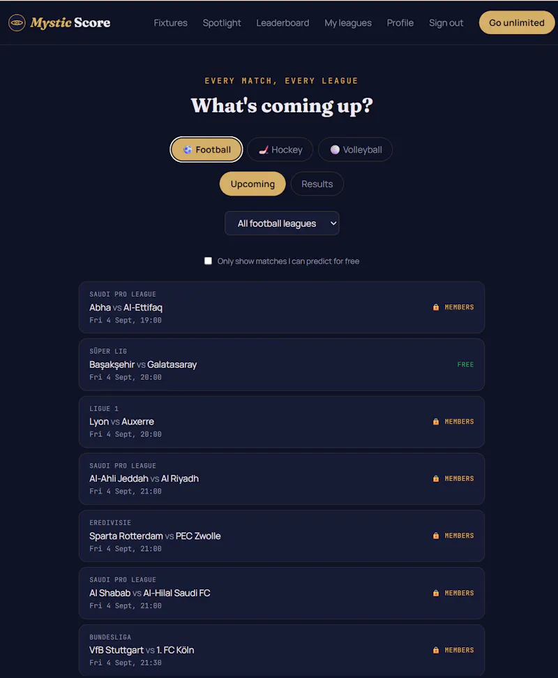 MysticScore — Predict the score screenshot 3