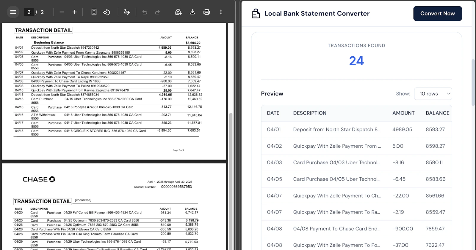 Local Bank Statement Converter screenshot 2