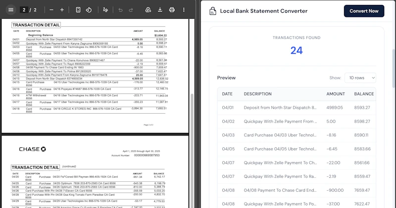 Local Bank Statement Converter screenshot 2