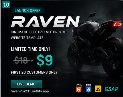 Cinematic Motorcycle Website Template gallery image