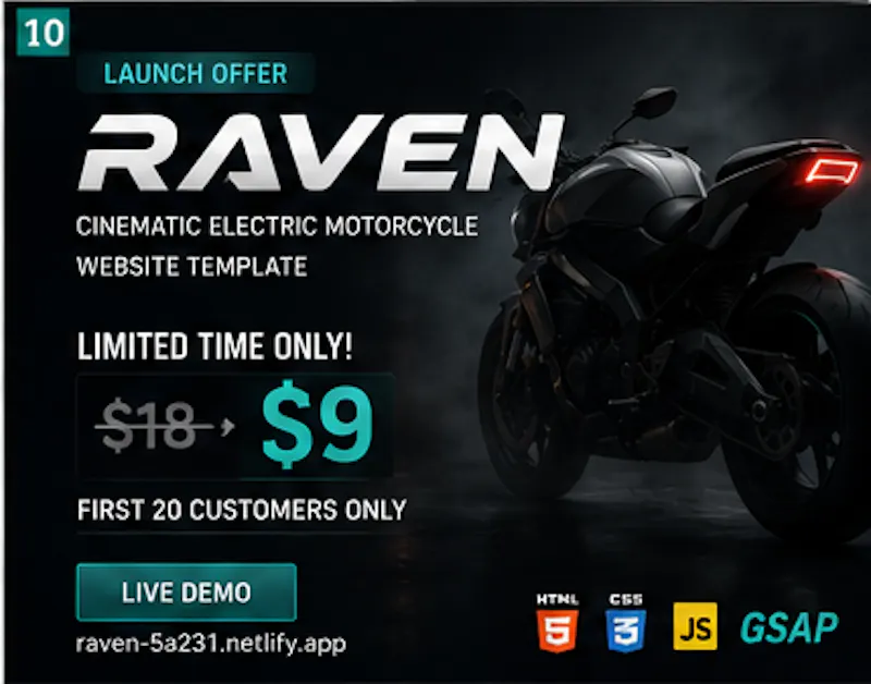 Cinematic Motorcycle Website Template screenshot 2