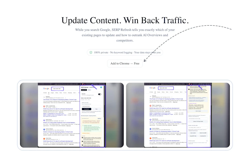 SERP Refresh: AI SEO GSC Content Updates screenshot 2