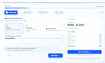 Website & Webapp Cost Estimator gallery image