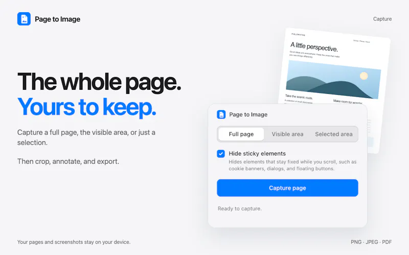 Page to Image - Screenshots & PDF screenshot 3