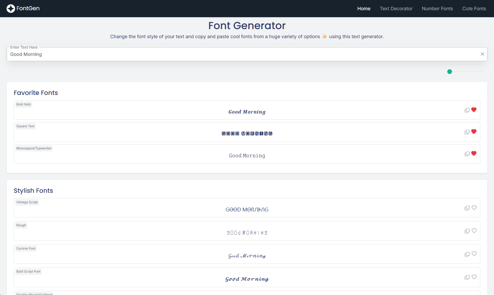 Font Generator - Main product screenshot demonstrating key features and user interface