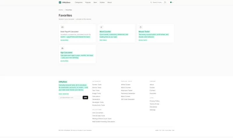 UtilityBase — Everyday browser tools screenshot 1