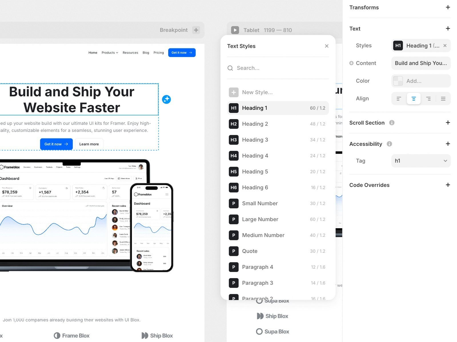 FrameBlox UI Kit для Framer - Ultimate Framer UI Kit и предварительно построенные шаблоны медиа 7