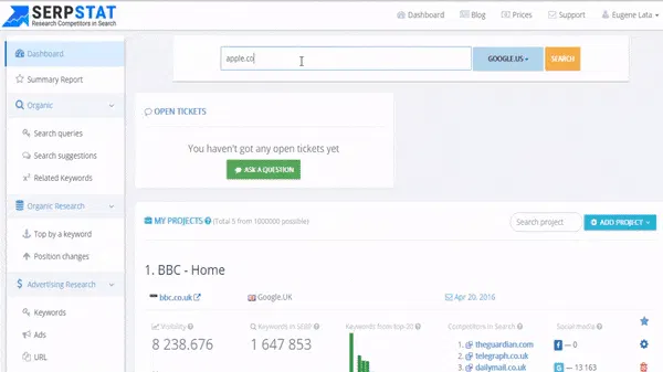 How to discover organic and paid keywords SEERPSTAT