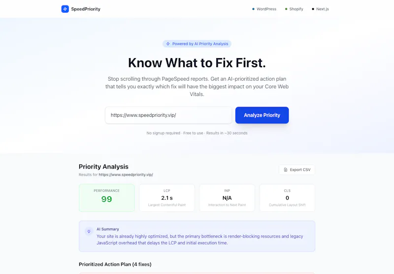 SpeedPriority screenshot 2