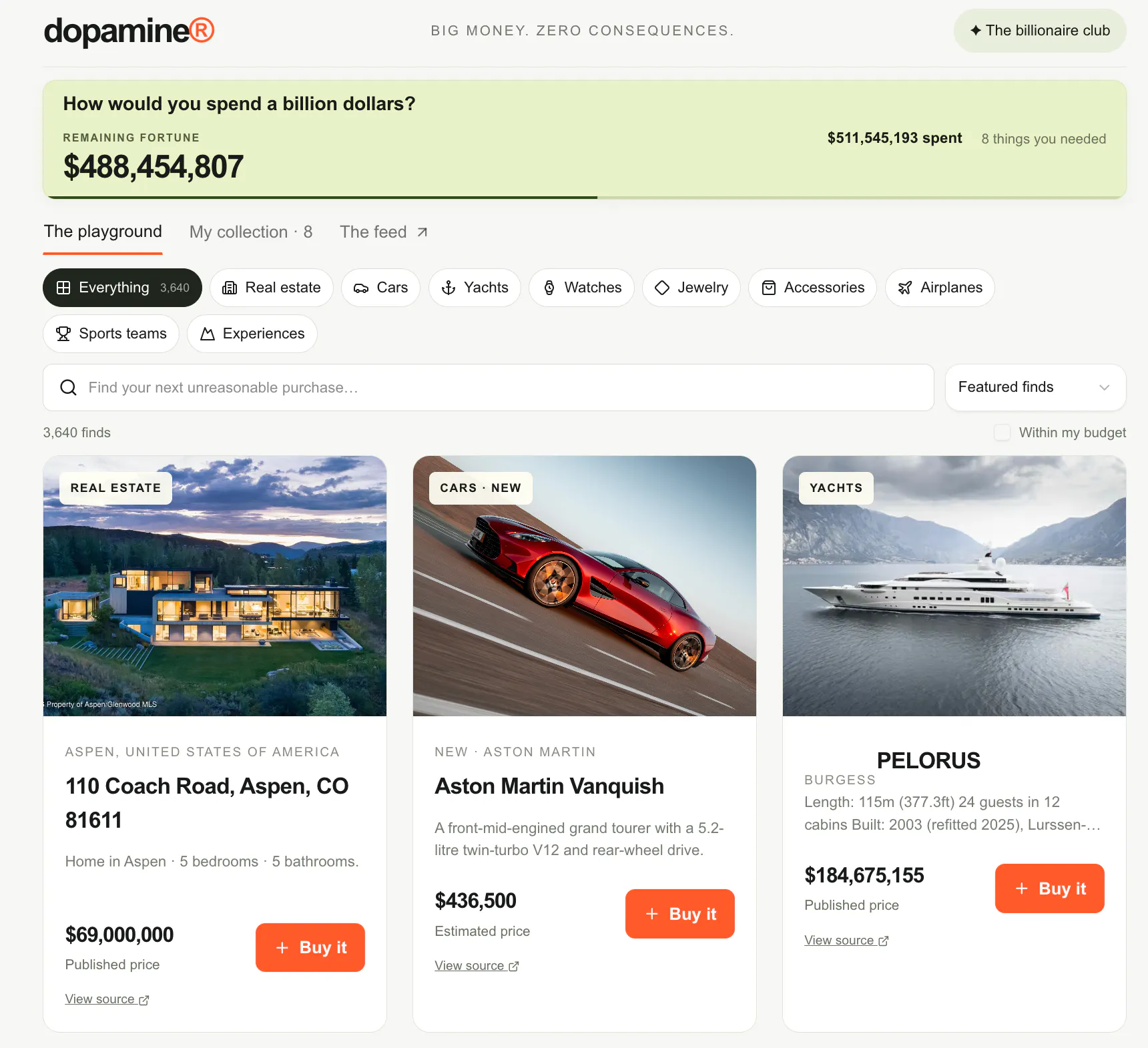 How would you spend a Billion Dollars gallery image