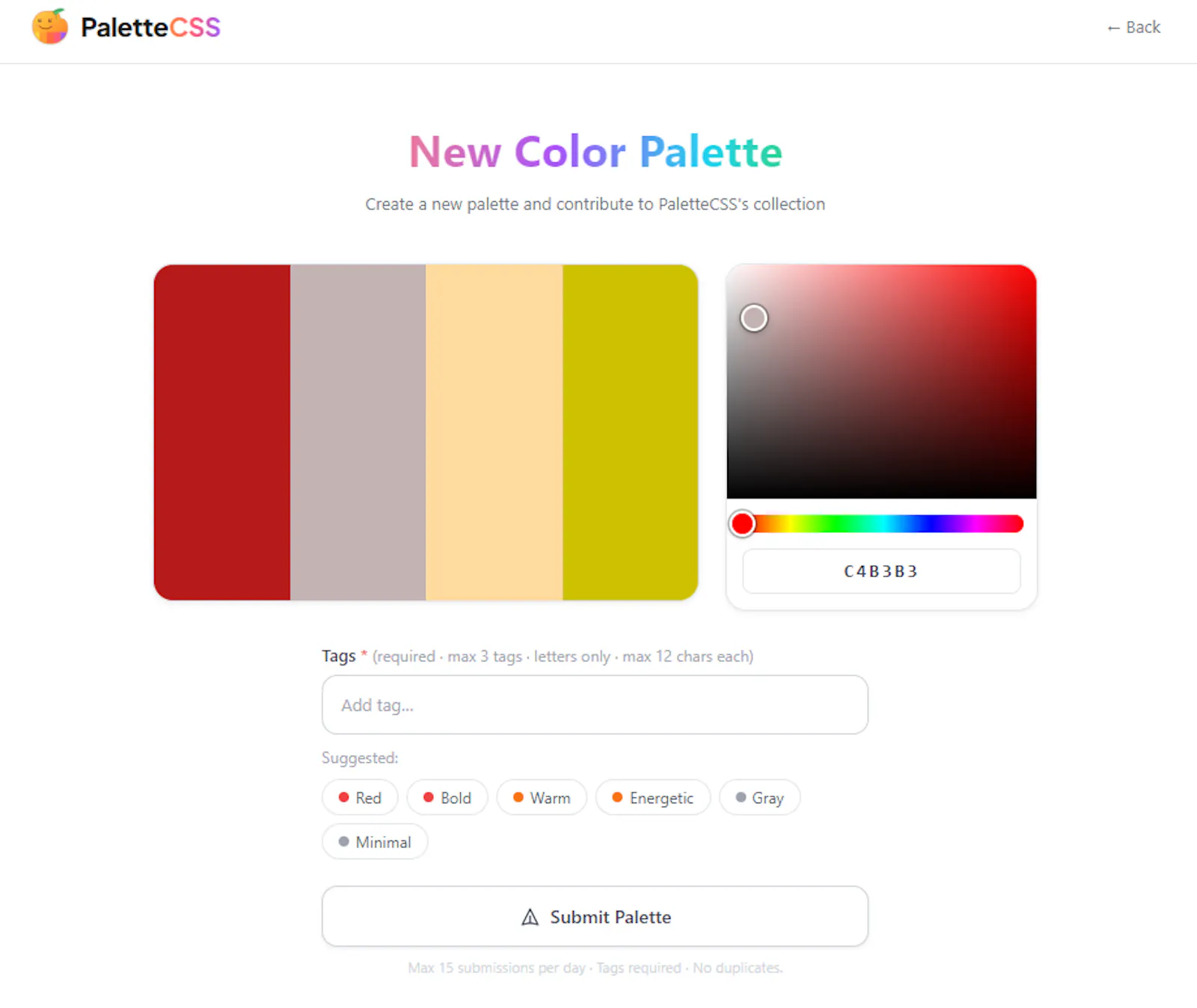 PaletteCSS screenshot 1