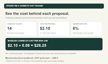 Upwork Fee & Connects Cost Tracker gallery image
