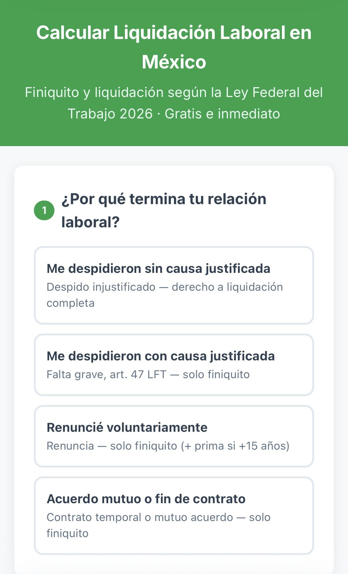 Calcular Liquidacion  Mexico Severance gallery image