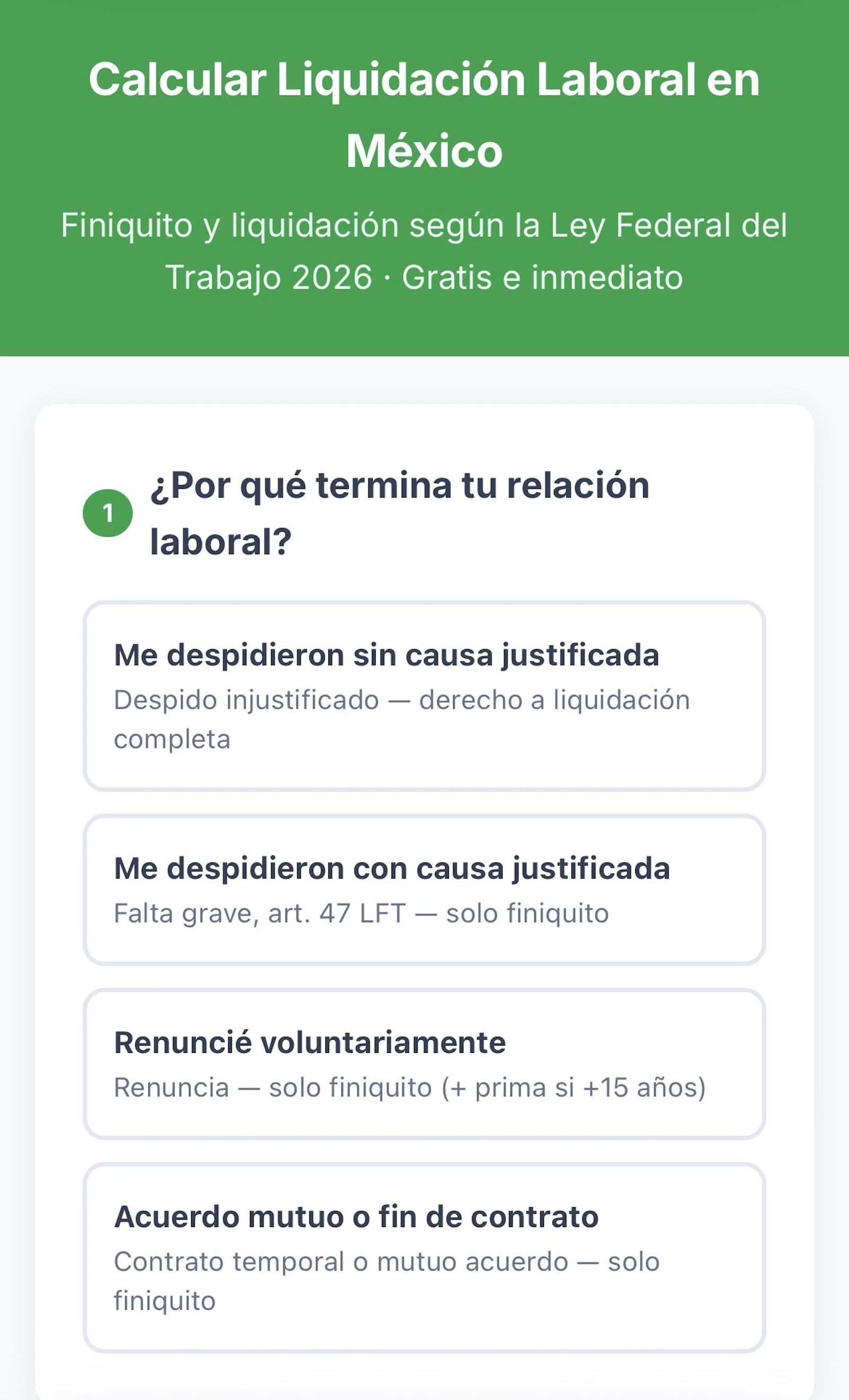 Calcular Liquidacion  Mexico Severance screenshot 1