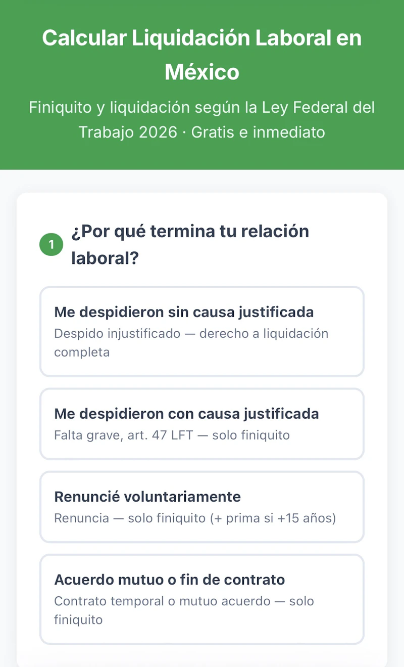 Calcular Liquidacion  Mexico Severance screenshot 1