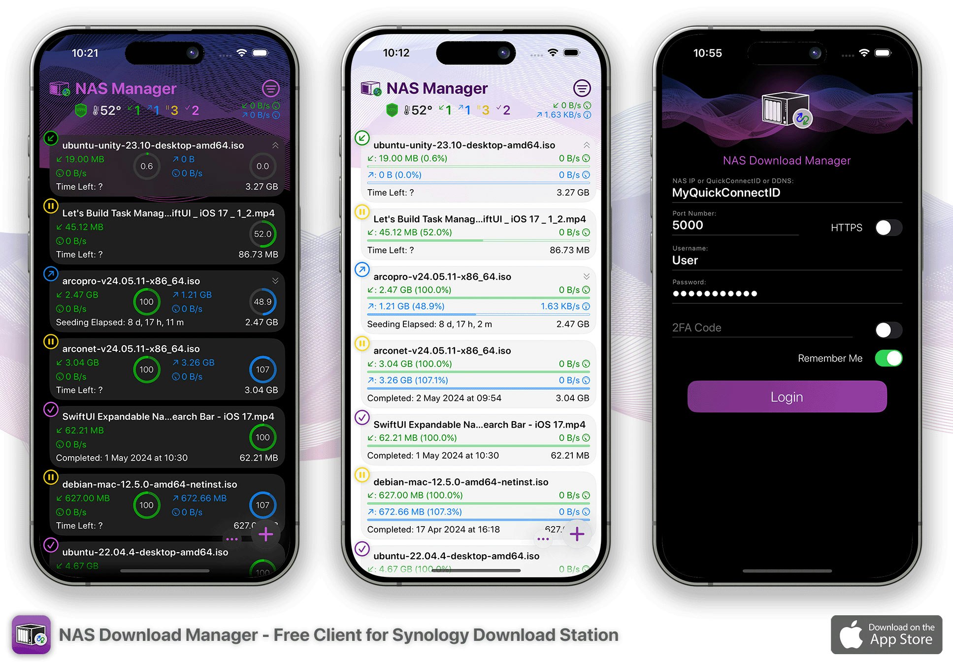 NASDL Manager for Synology NAS - Main product screenshot demonstrating key features and user interface
