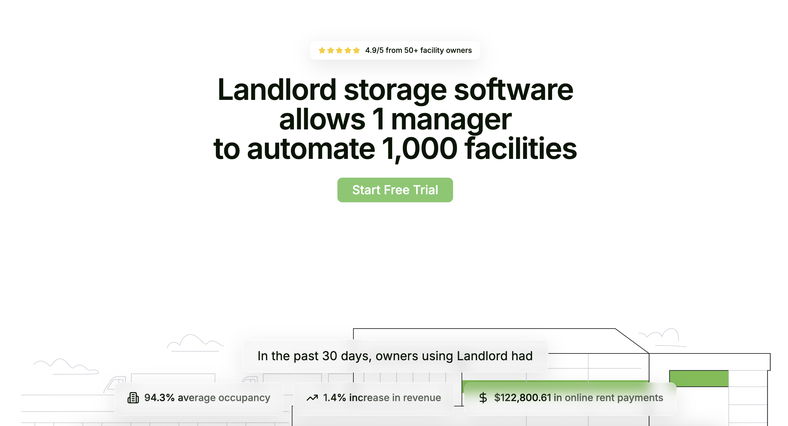 Landlord Self Storage Software - Main product screenshot demonstrating key features and user interface