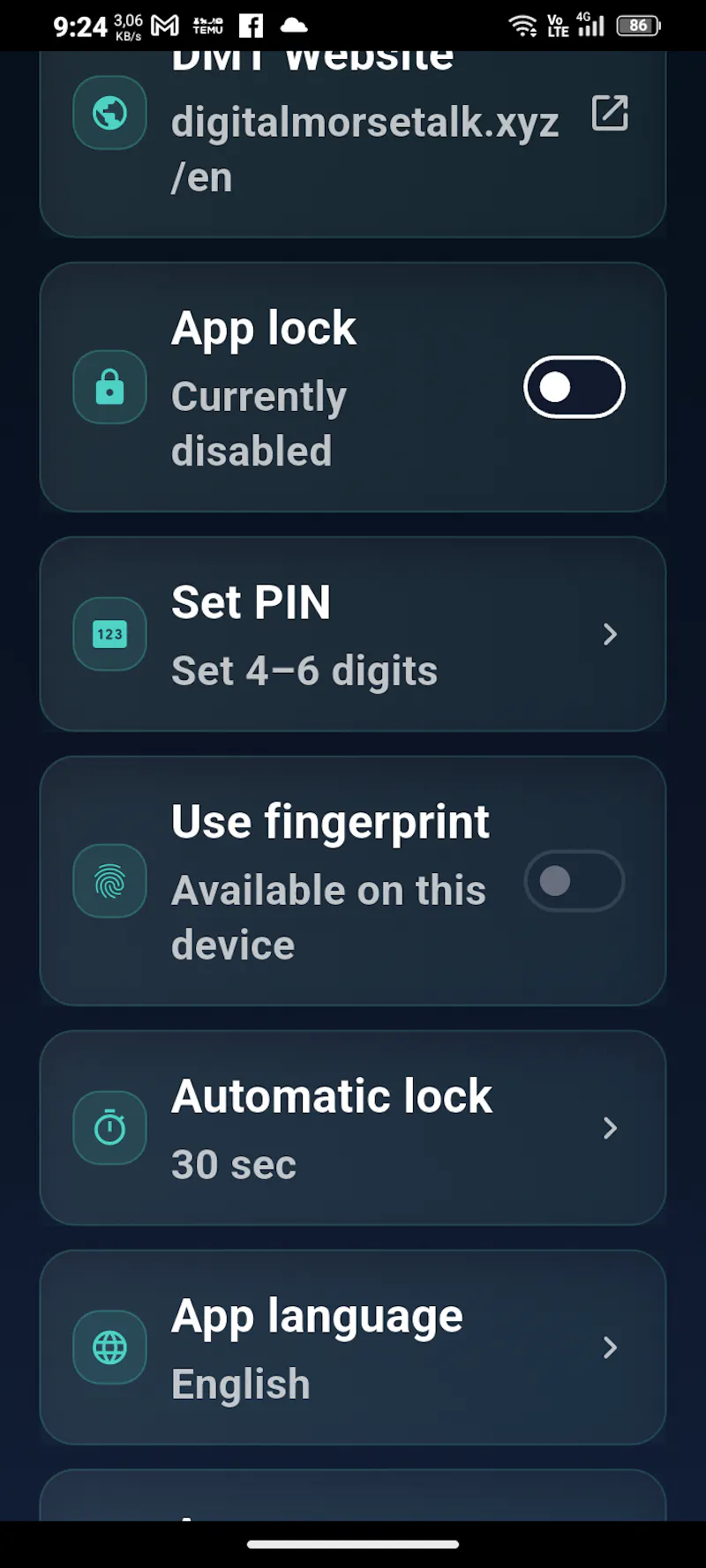 Digital Morse Talk (DMT) screenshot 4