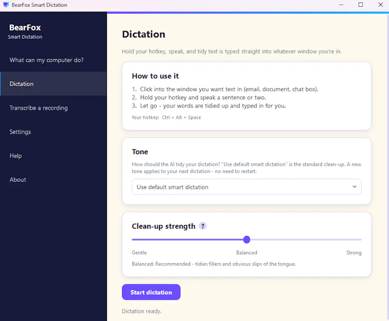 BearFox Smart Dictation screenshot 2