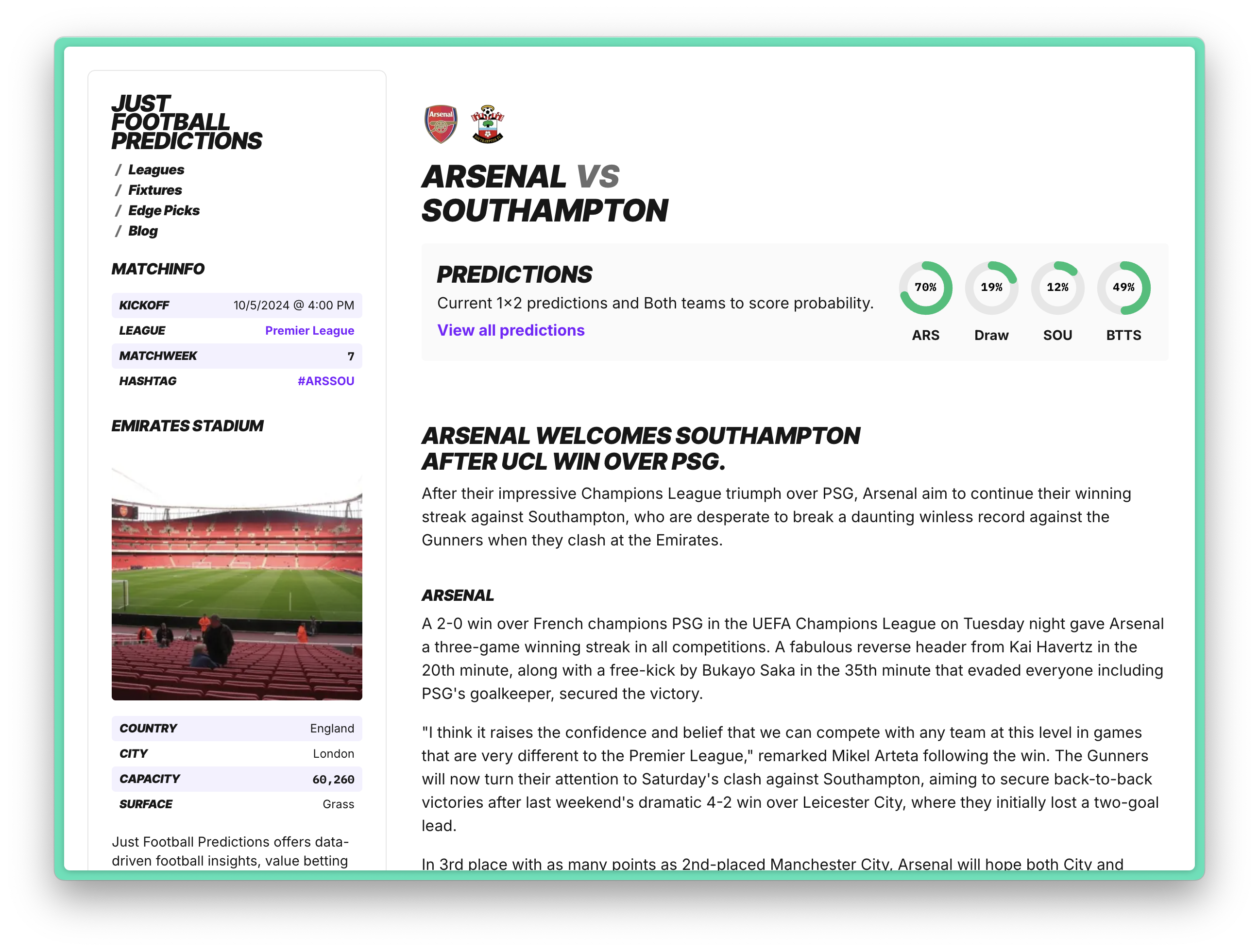 Just Football Predictions gallery image