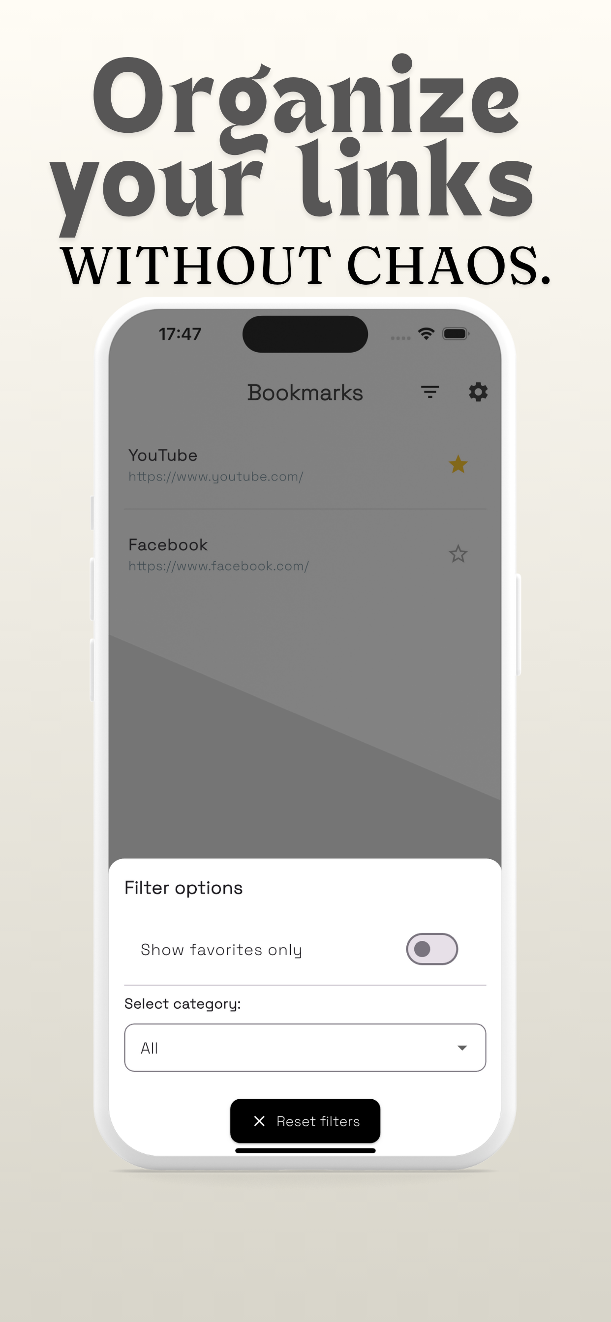 Bookmarks Link Directory - Main product screenshot demonstrating key features and user interface