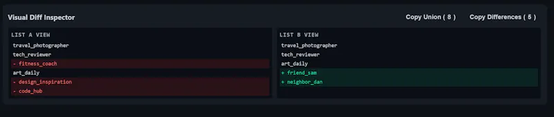 Compare Lists screenshot 3