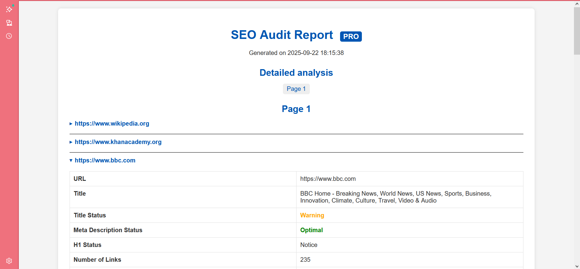 Média Générateur de rapports SEO - Rapports SEO rapides - Application de bureau pour les freelances et les équipes. 3