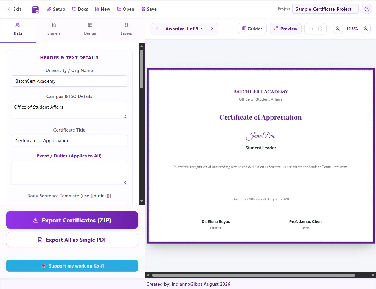 BatchCert gallery image