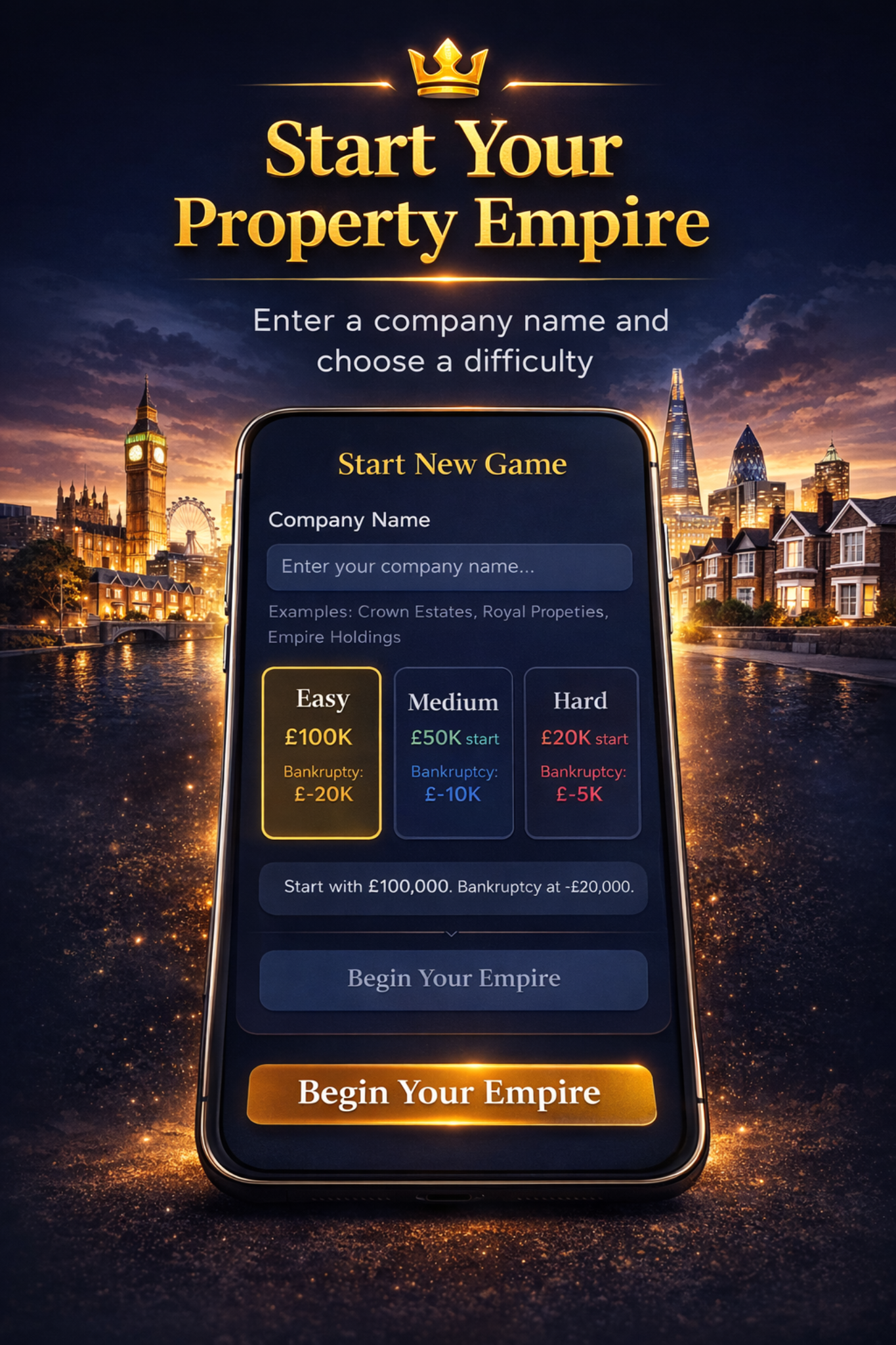 UK Property Tycoon - Main product screenshot demonstrating key features and user interface