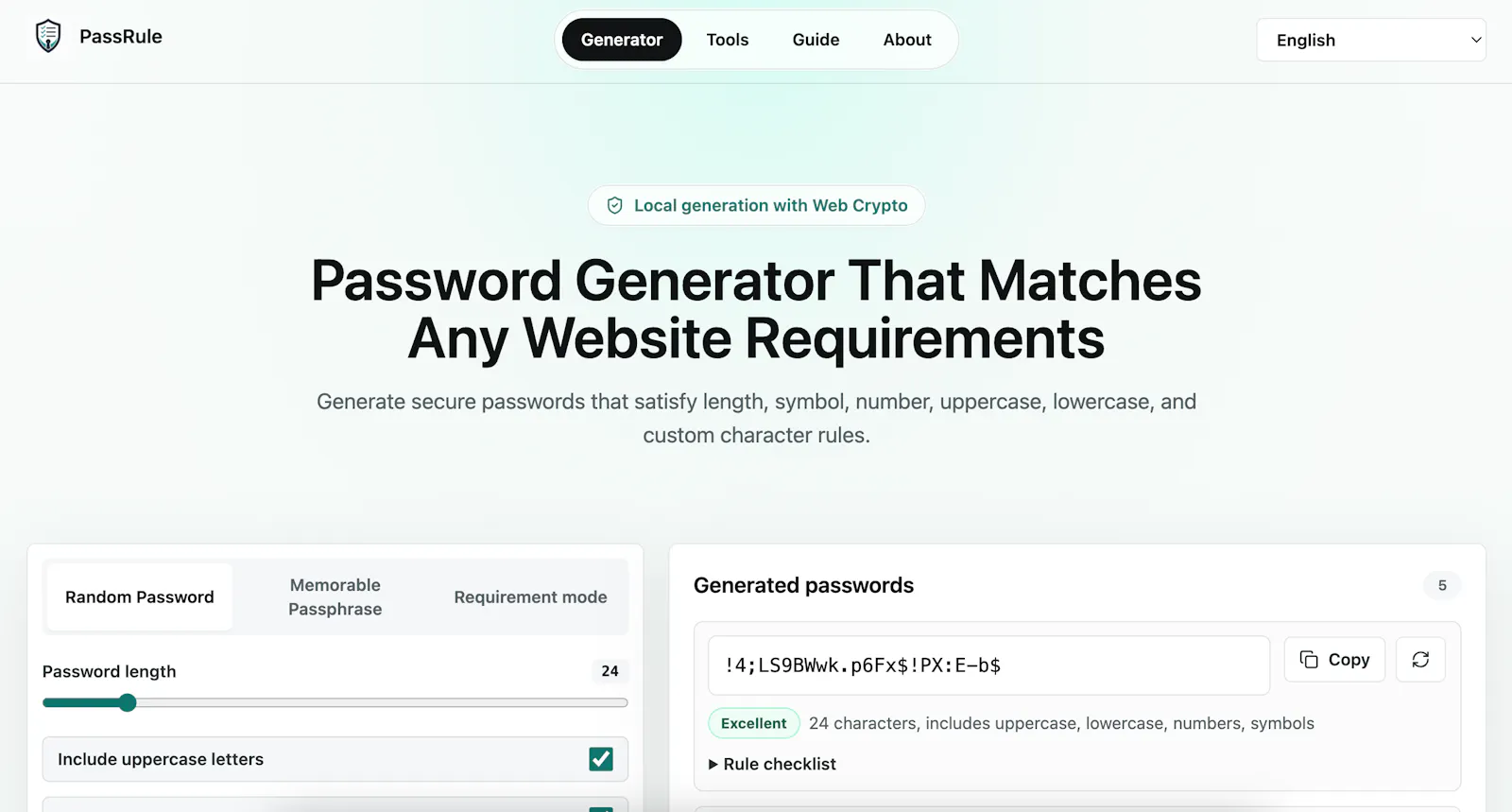 PassRule screenshot 1