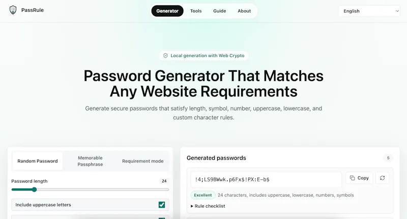 PassRule screenshot 1