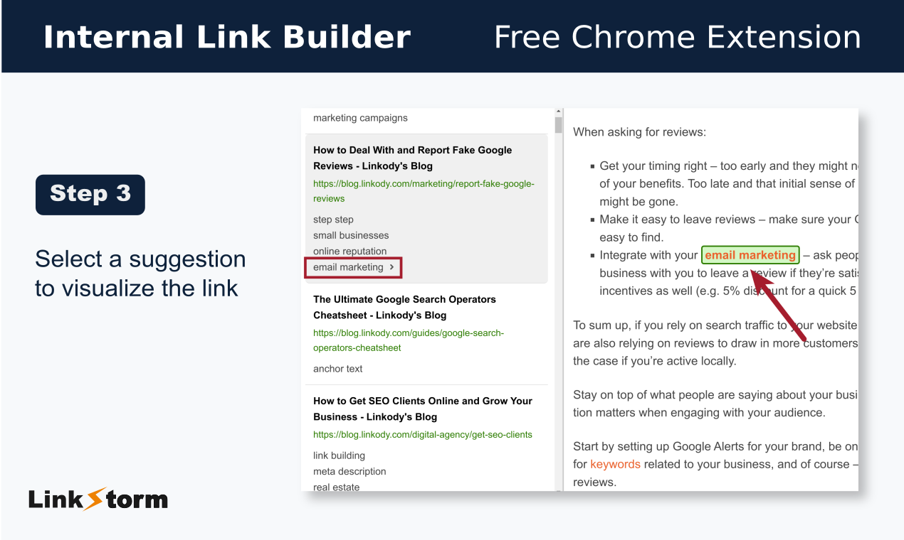 Internal Link Builder - Find internal link opportunities (free Chrome extension) media 4