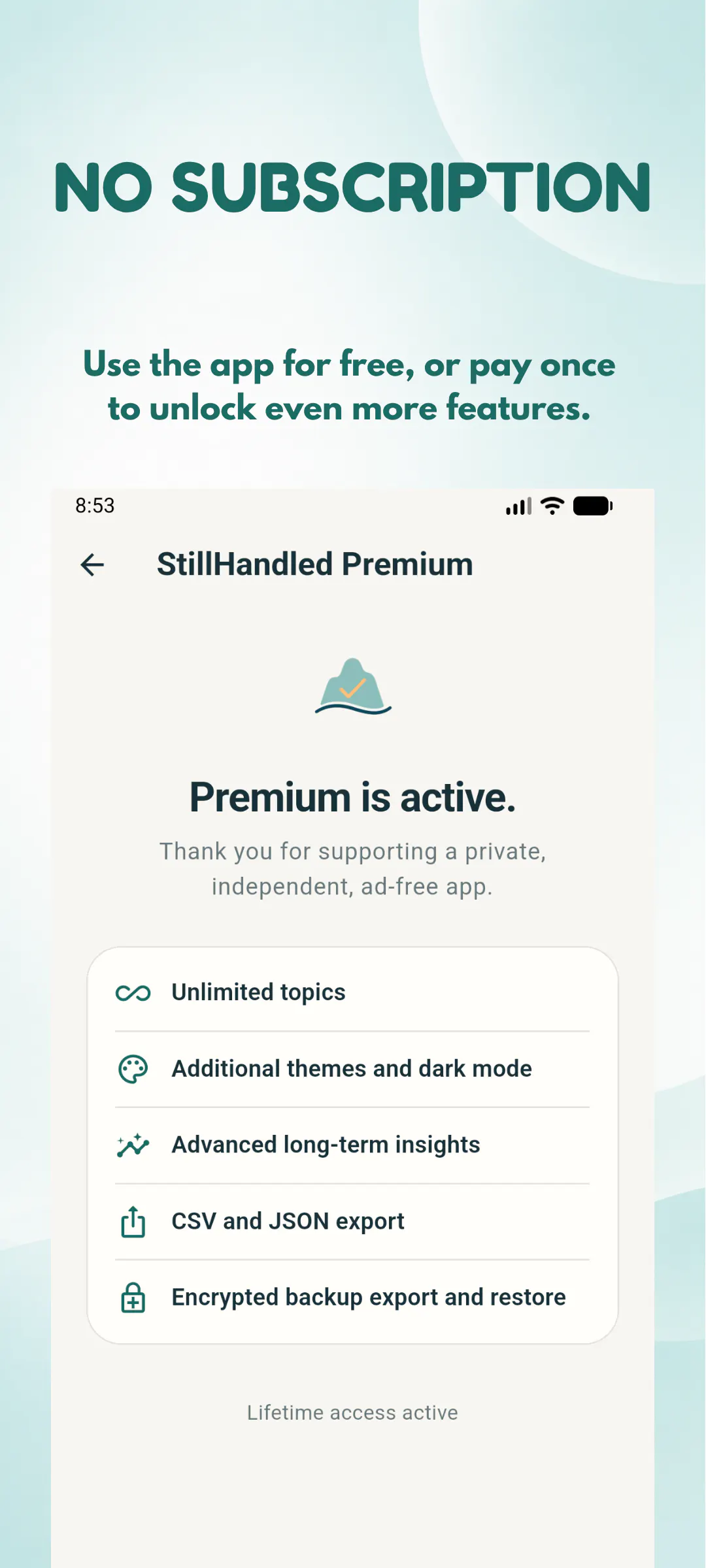 StillHandled — Resilience tracking gallery image