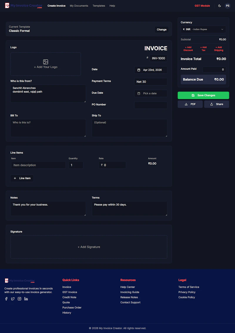 My Invoice Creator screenshot 2