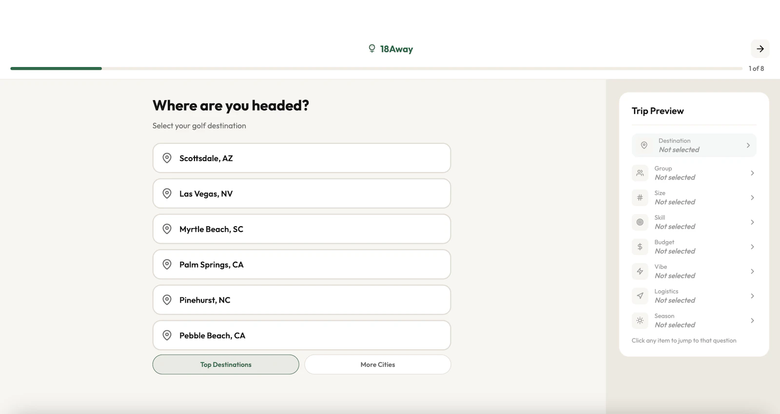 18Away Trip Builder screenshot 1