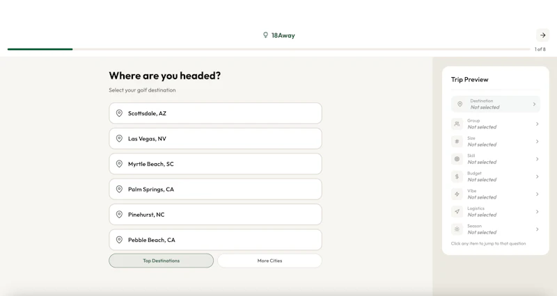 18Away Trip Builder screenshot 1