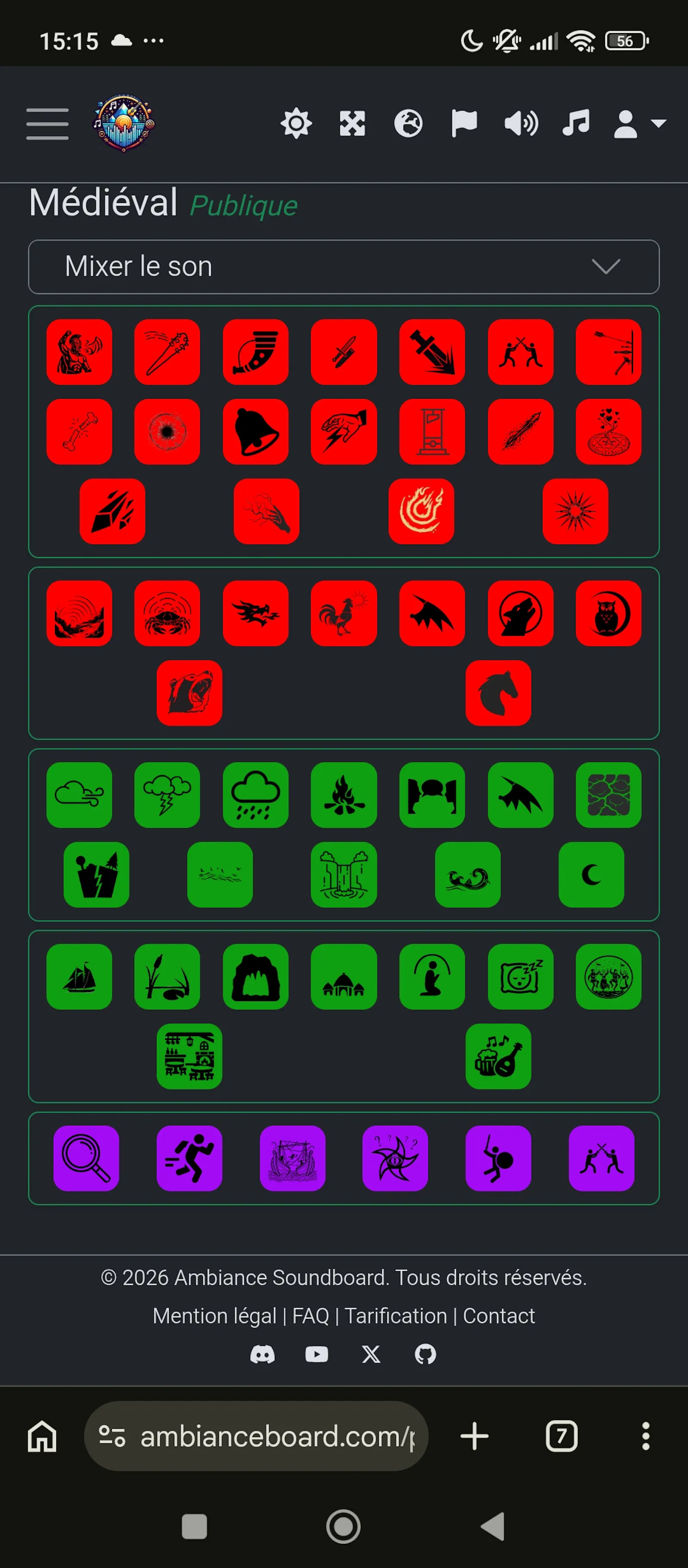 AmbianceBoard — Soundboard JDR gratuit screenshot 2