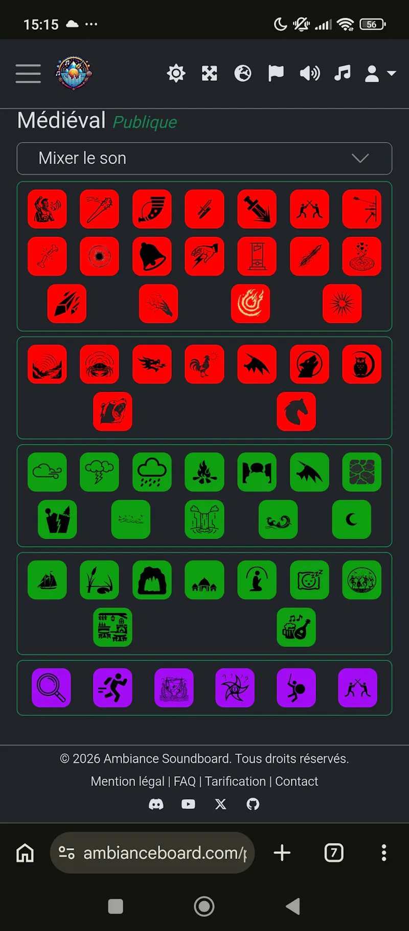 AmbianceBoard — Soundboard JDR gratuit screenshot 2