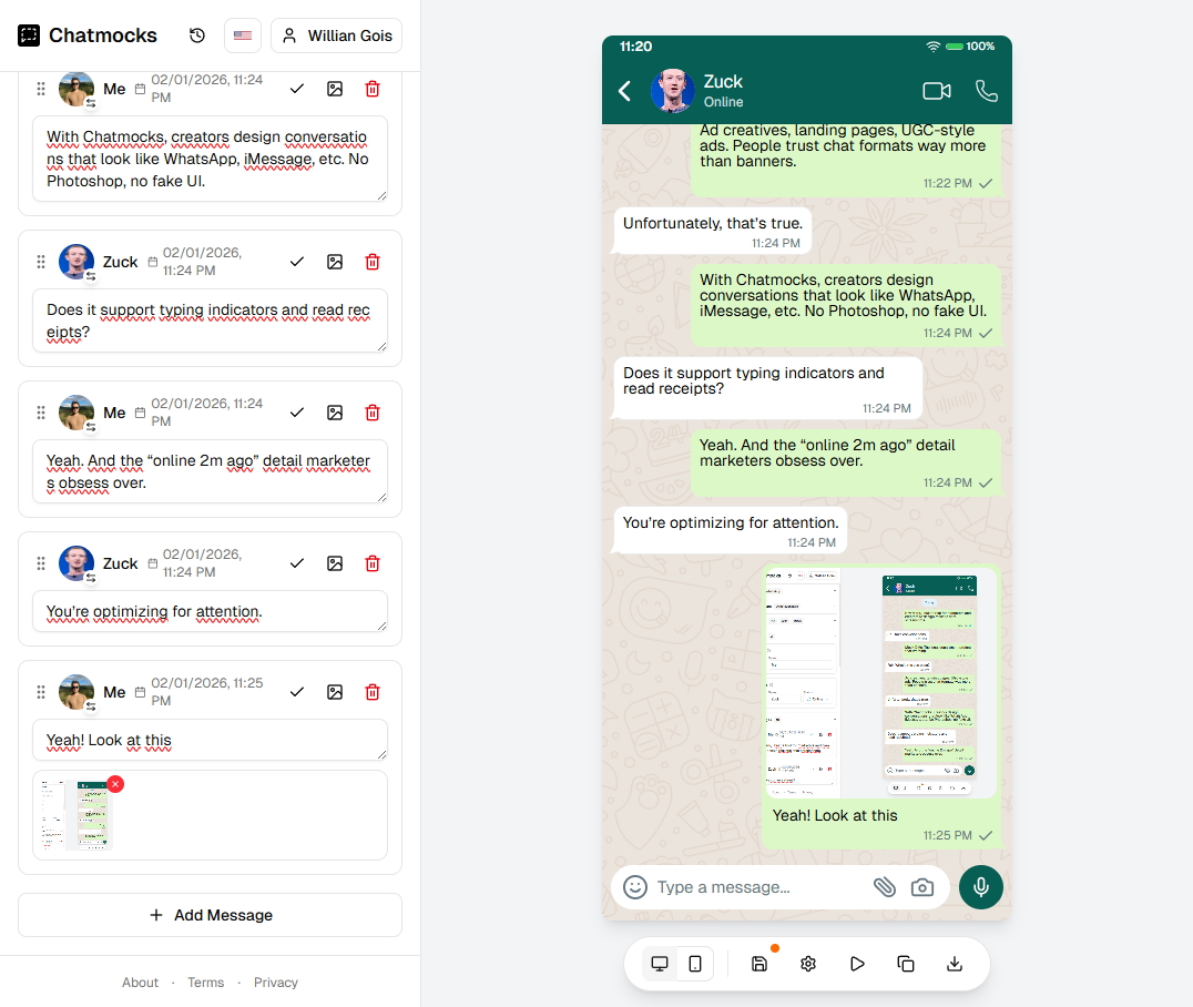 Chatmocks - Screenshot 3 showing product features and functionality