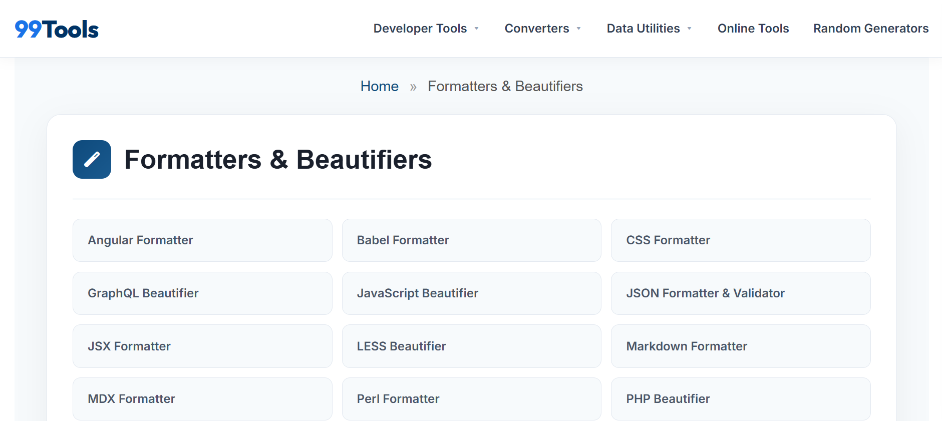 99Tools - Screenshot 2 showing product features and functionality