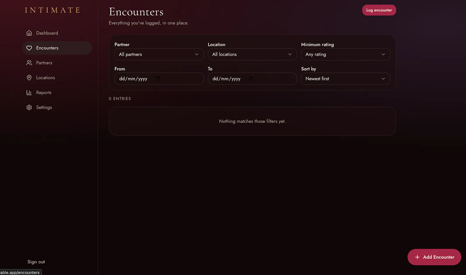 INTIMATE — Private Intimacy Analytics screenshot 2
