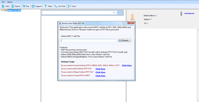 SYSESSENTION NSF -PST 변환기 도구 - Lotus Notes 파일을 Outlook PST로 변환하십시오 미디어 1