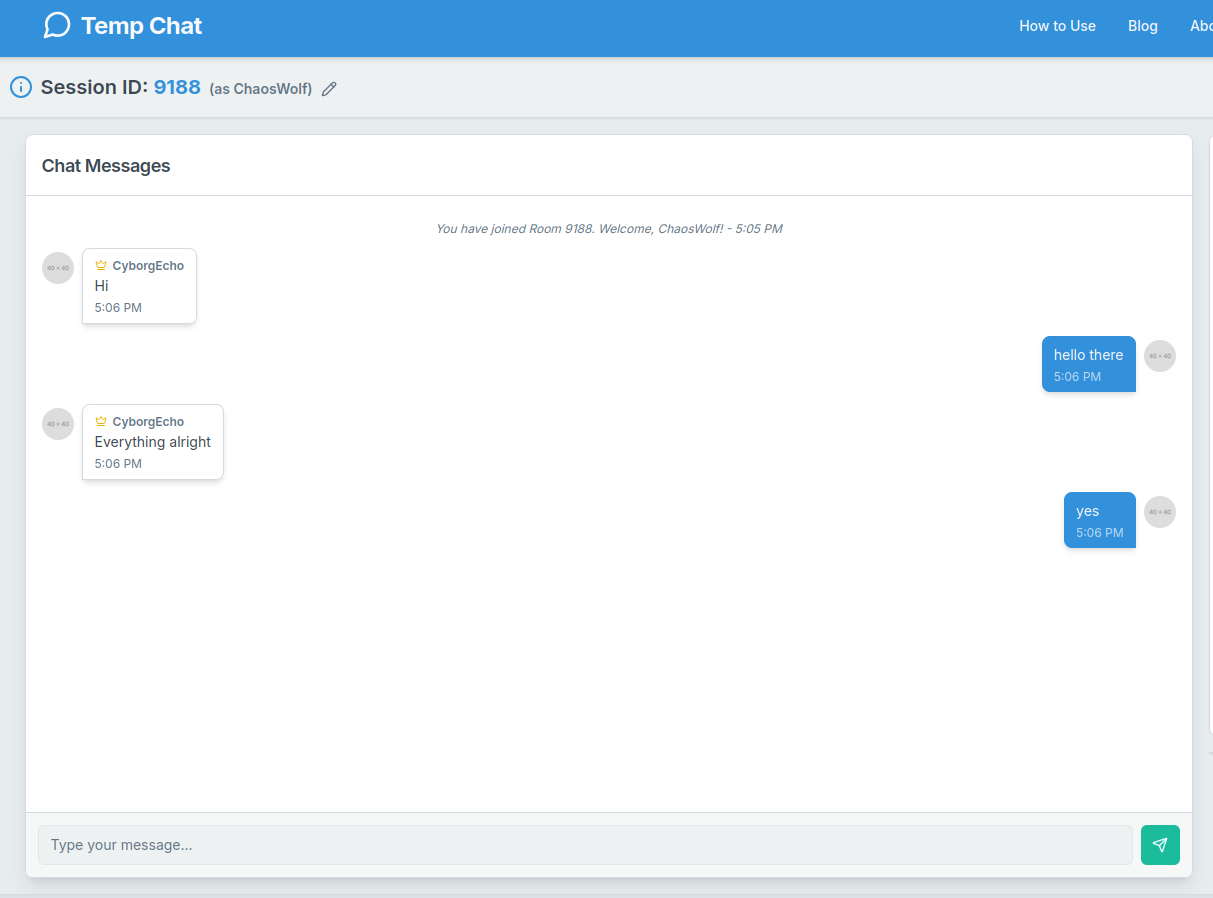Temp Chat - Screenshot 3 showing product features and functionality